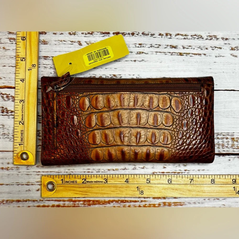 Brahmin Soft Checkbook Clutch Toasted Almond - Picture 2 of 7